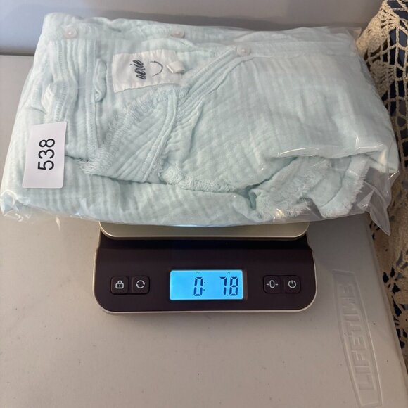 Aerie Women's Ocean Blue Oversized distressed coverup button shirt sz Medium NWT - Picture 14 of 14